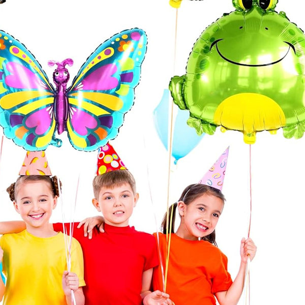 Återanvändbara Ballonger, Grodballonger Dekorationer Djurtema Festtillbehör för Födelsedag Baby Shower Jul, 5 ST Uppblåsbara med Självförsegling