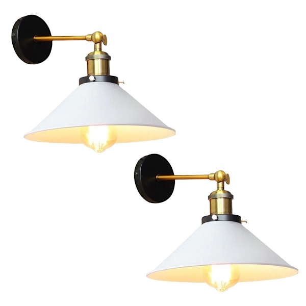 Dimbar Vägglampa för Sovrum, Frostat Glas Väggmonterad Lampa med Enkel Snabb Installation för Restaurang (Set om 2)