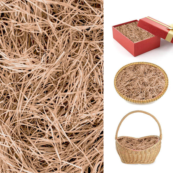 Strimlad pappersfyllnadsmaterial för paket till presentaskar, kartonger