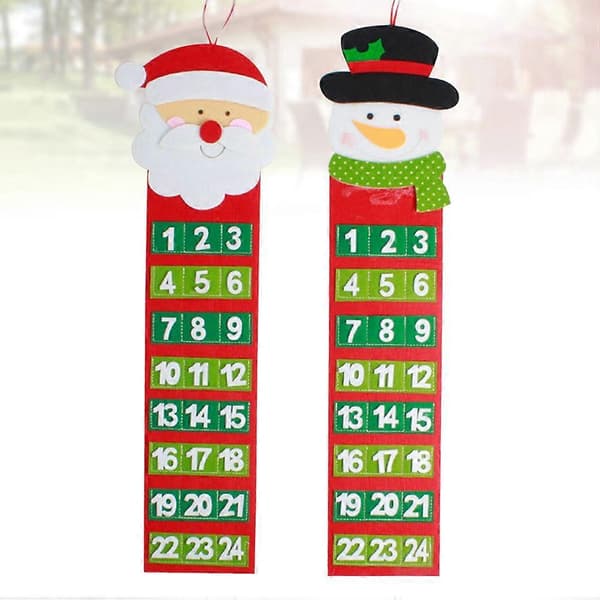 Julkalender-hängsmycke för dekoration, 2 st julgransprydnader