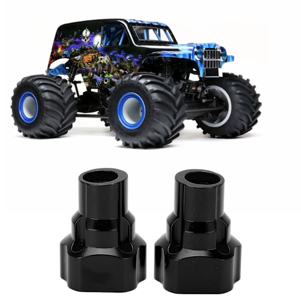 2 stk. RC bakakseldekselforing Aksel Ytre Portalhus Hylse Aluminium for Losi LMT Monster 1/8 RC Truck Svart