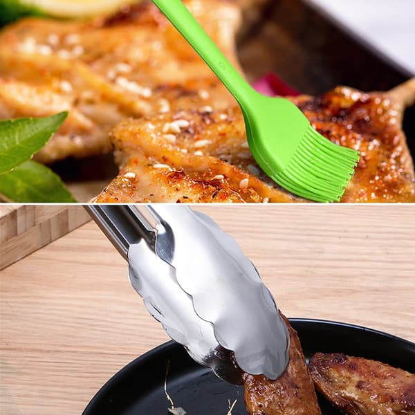 Grilltilbehør til udendørs BBQ, kyllingevingeholder i rustfrit stål med låsemekanisme, bærbart og pladsbesparende design til tilberedning af op til 14