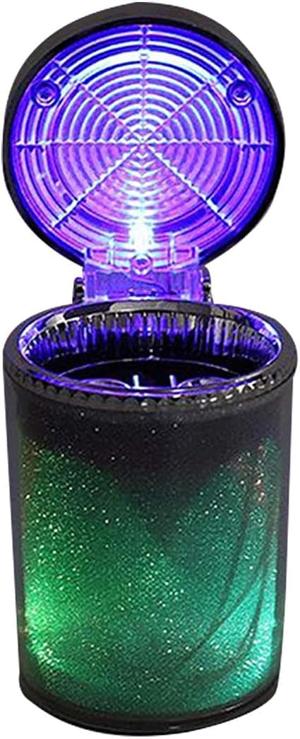 Bilaskebeger - Bærbart askebeger med LED-lys - Mini bilavfallsbeholder