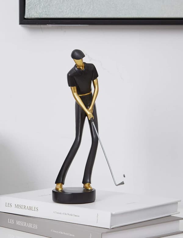Amoy-Art Golfarstaty Figur Golfskulptur Dekor Modern Inter