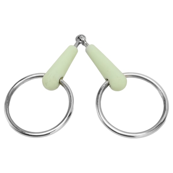 Heste Snaffle Bit Gummibelagt Rustfritt Stål Løs Ring Heste Munnbit for Trening Ridning