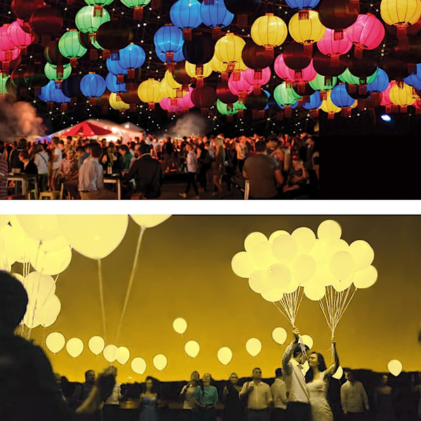 Festliga Mini LED Ballonglampor, 100 st Ljusa Dekorativa Bollampor För Bröllopsfest Halloween Dekor, Kompakt Design Ljusstark Men Energisnål
