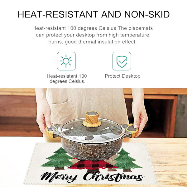 Julgranskula placemats set om 4 för matsal dekor
