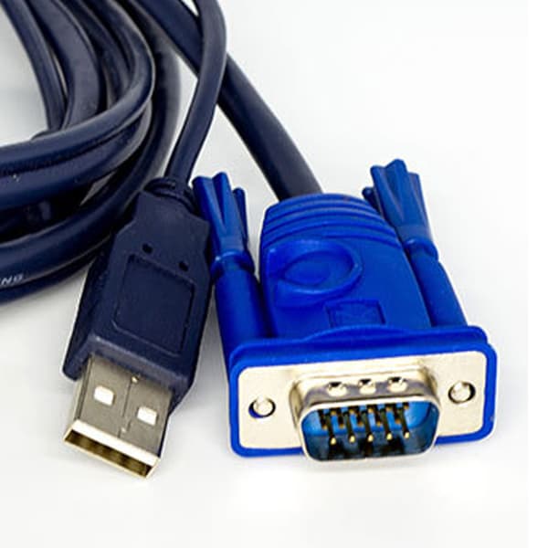 USB KVM-kabel, VGA KVM-kabel med kvalitetskabelkonstruktion, högdensitets-PVC-isolering för stabilt dataflöde, stöder 2-i-1-design med USB 2.0
