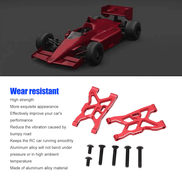 1 Pari RC Taka-Ripustusvarsi Alumiiniseos RC Taka-Heilahtivarsi Arrma Infractionille Vendetta 1/8 Punainen