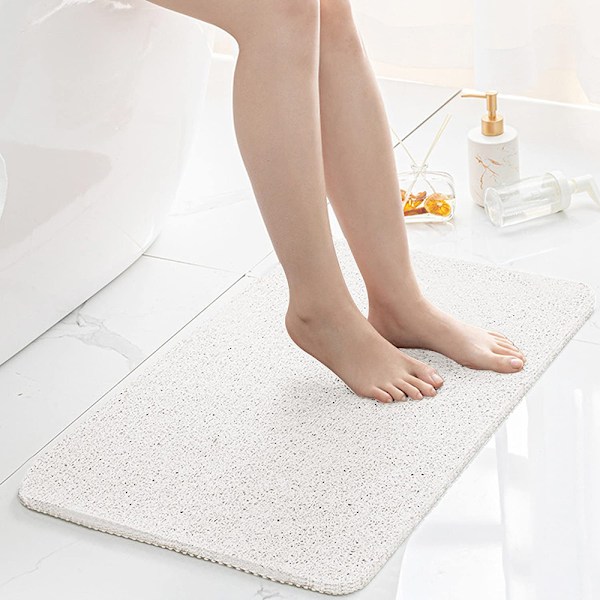 Mjuk Duschmatta med Halkskydd, Mångsidig Badrumsmatta för Våta Utrymmen, Snabbtorkande Loofah Massage Duschmatta, Halkfri PVC-matta för Dusch