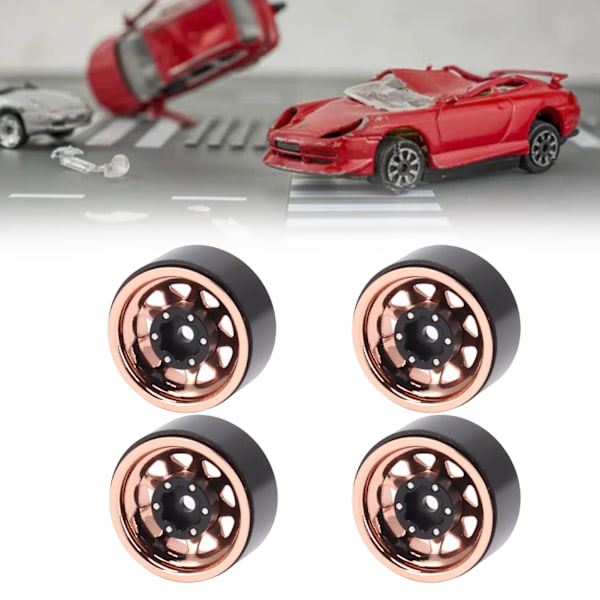 4 st Beadlock-hjul 1 tum djupt spår Universal för Traxxas ATV RC bil karossdelar med skruvar Koppar färg