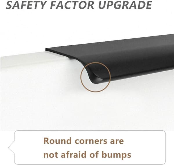Mattsvarta Finger Edge Pulls, Premiummaterial Dolda Tab Pulls för Moderna Möbler, Rundad Hörn Design Ökar Säkerheten för Hemmet