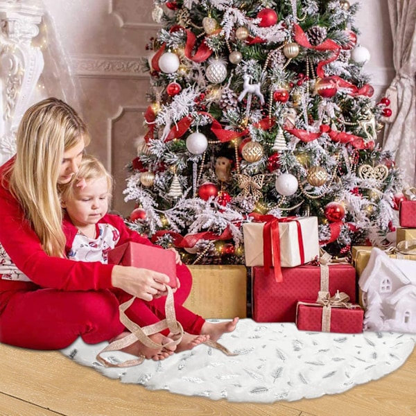 Julgransmatta, mångsidig användning konstgjord päls julgransmatta för att dölja julgransfoten, elegant design julgransmatta gott om plats för presenter