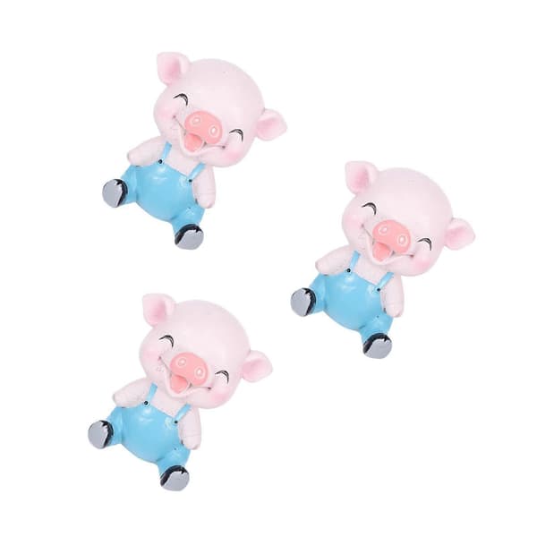 Grisdekoration nickande grisleksak för hemmet 3-pack blå