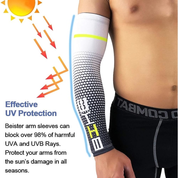 UV Solskydd Kylning Kompressionsärmar Armärmar Herr