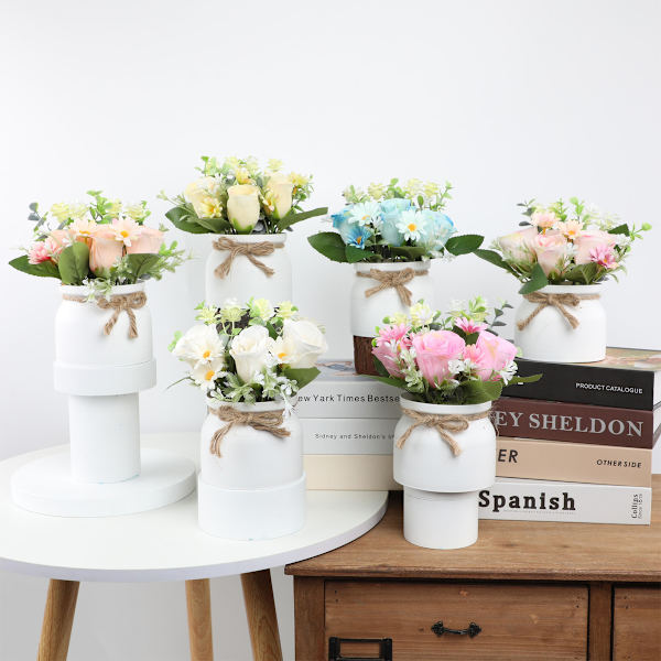 Konstgjord hortensia med kruka, konstgjorda blommor konstgjord växt