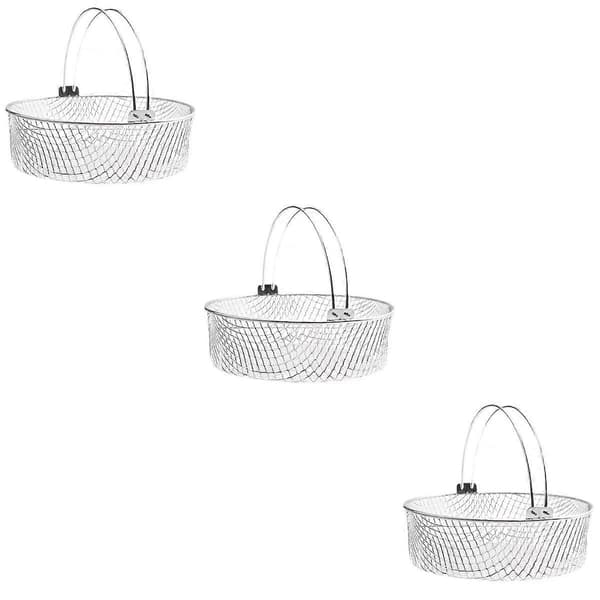 Flerbruks stekekurv i rustfritt stål for airfryer, 3 stk.