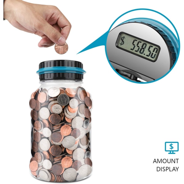 Digital Counting Money Jar, Big Piggy Bank, Säästöpossu lapsille, Pi