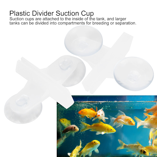 50 stk. Akvarieisoleringsplade Fisktank Divider Sugeskaft Clip Divider Holdere 50 stk. Hvid
