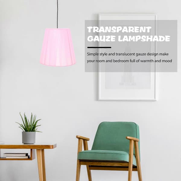 Liten lampeskjerm innendørs lysdeksel for beskyttelse rosa gasbinddesign