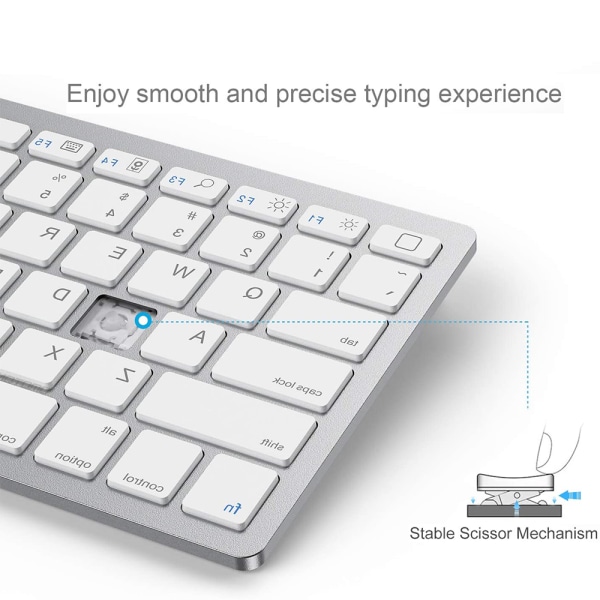 Slankt trådløst tastatur, 2,4 GHz 78-tasters mini trådløst tastatur