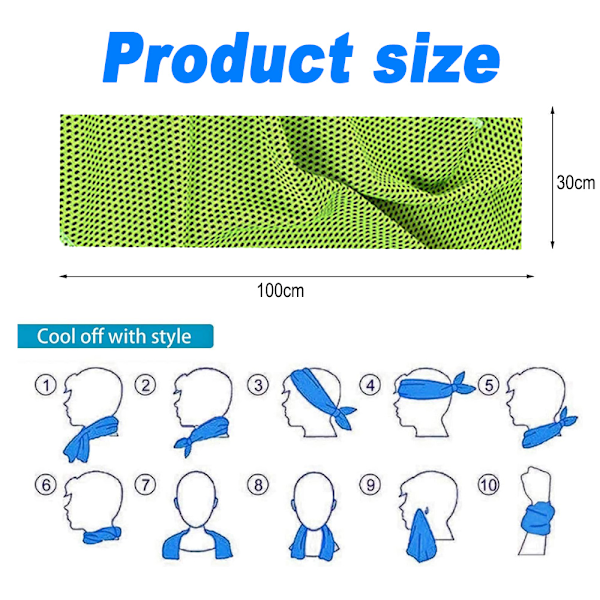 Køle håndklæde, mikrofiber, køle pandebånd, bandana