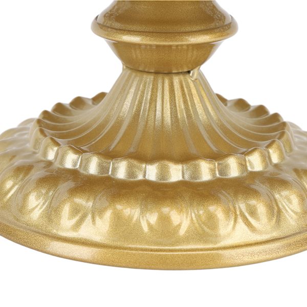 Dessertställ Golden Cake Holder Spetsdesign Enkel montering Rund Treat Display för fest M