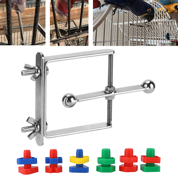 Bird Training Toys Stainless Steel Training Bird Cage Hanging Puzzle Toys for Parakeets Cockatiels Conures