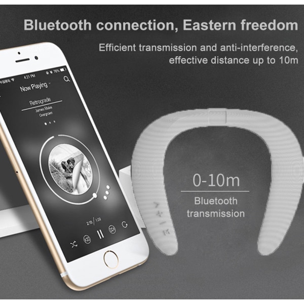 Bærbare Bluetooth-højttalere med nakkebånd, der kan bæres trådløst