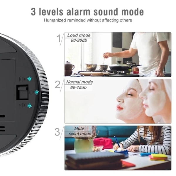 Digital kökstimer, stor LCD-display med minnesfunktion och roterande timer för enkel användning, perfekt för matlagning, seniorer och barn