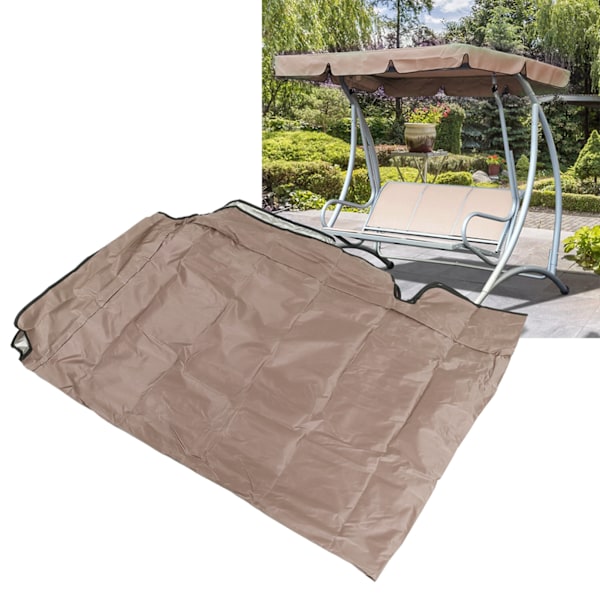 Swing Top Cover Replacement Outdoor Waterproof Dustproof Garden Swing Chair ProtectorCoffee 3‑Seater 190x132x15cm