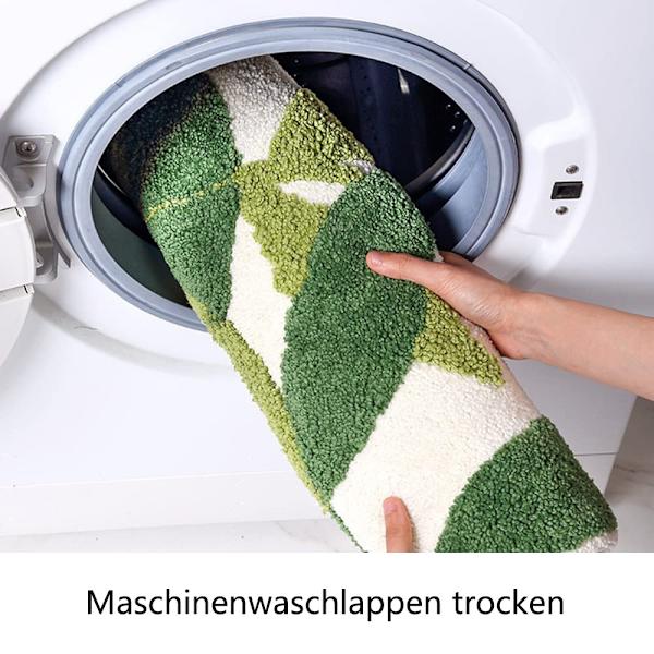 Absorberande dörrmatta för badrumsdusch, lövformad badrumsmatta boho mjuk fluffig med TPR-baksida, mikrofibermatta halkfri lätt att rengöra superabsorberande ultra