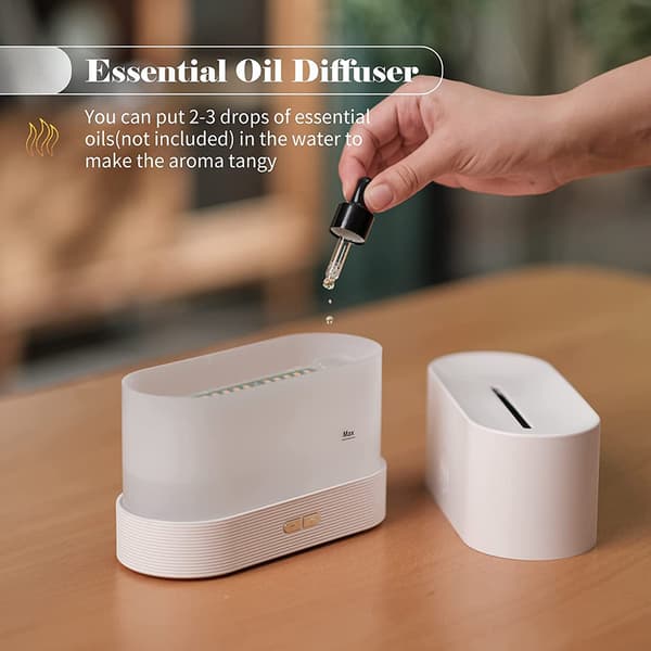 Sensorisk Symfoni: Aromaterapi Diffuser, Kølig Flammeeffekt Lys, Automatisk Slukning for Uovertruffen Sikkerhed, 200ml