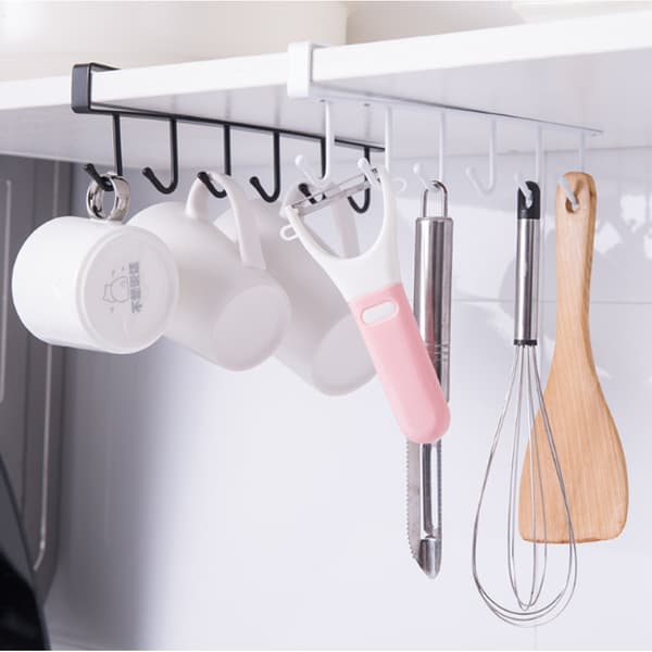 Sagging Protection Design, Anti-Rust Heavy Duty Iron Multi-Function Hanger for Kitchen Utensils Bathroom Accessories, Under-Cabinet Organizer (2 stk)