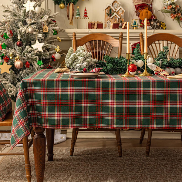 Christmas tablecloth, checkered, rectangular, for Christmas party decoration