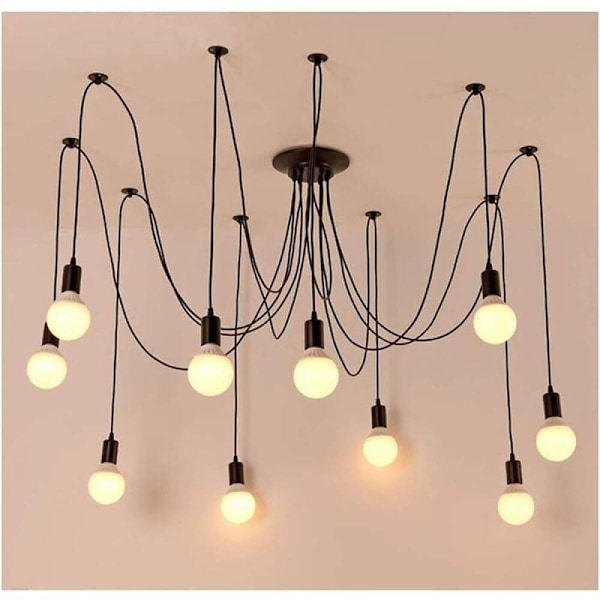 Anpassningsbar Mönster Retro Stil Ljuskrona, Industriell Matplats Enkel Installation för Bred Användning