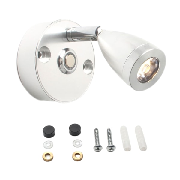 DC12V-24V Läslampa RV Båt LED Sänglampa 3 Färger Dimbar med Touch Switch USB Laddningsport