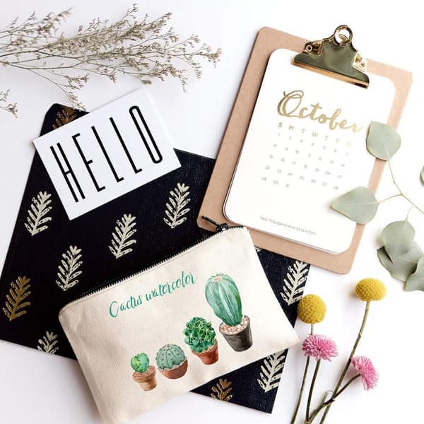 10 stk. DIY Tom Canvas Opbevaringspung Ecru Tilpasselig