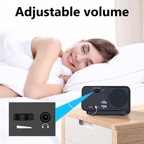 0-100% Dimmer Digital Väckarklocka Radio, Lättanvänd Modern Inredning för Sovrum, Kök, Skrivbord med Stor HD-Display, RGB Färgskiftande