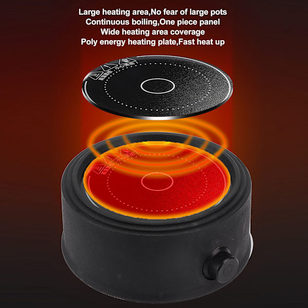 750W Mini sähköliesi työtason liesi hiljainen säädettävä lämpötila teelle kahville keittiö yksittäinen lämmityslevy musta CN pistoke 220V