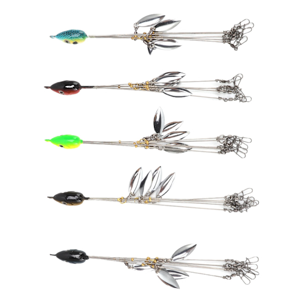 5 stk Lokkefiske Rigger Stål Paraply Fiske Bass Lokker Agnet 18cm 4 Bladet Fiske Rigger for Ferskvann Sjøvann