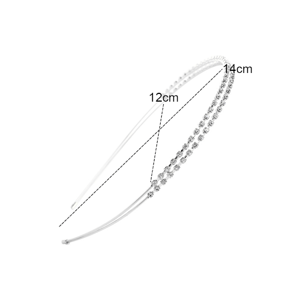 Dubbel lager strass pannband, metallhårband, kristallpannband