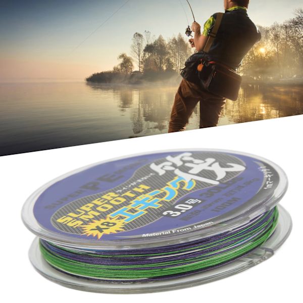 8-trådet flettet fiskesnøre 1 meter 1 farve PE fiskesnøre 100 meter bidresistent Luya WireNo. 3.0
