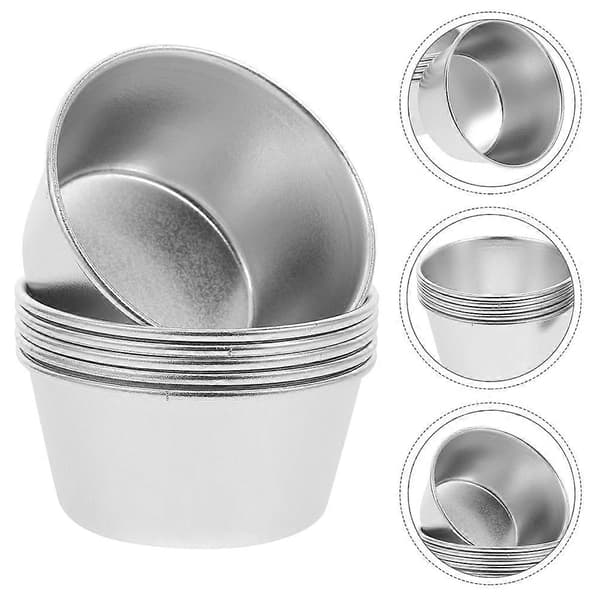 Bakformar i kolstål, runda non-stick äggtärtsformar, 8 st för bakning