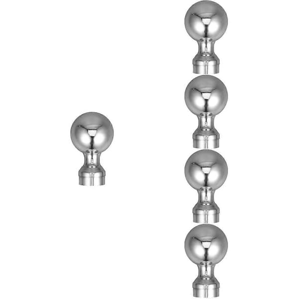 Silver rostfri stolptopp för räcke 5-pack slitstark