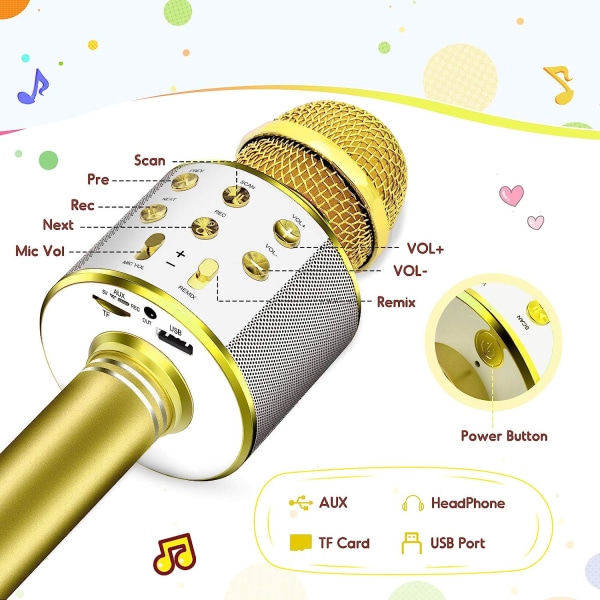 Sjove legetøj til piger i alderen 3-12 år, mikrofon til børns karaoke