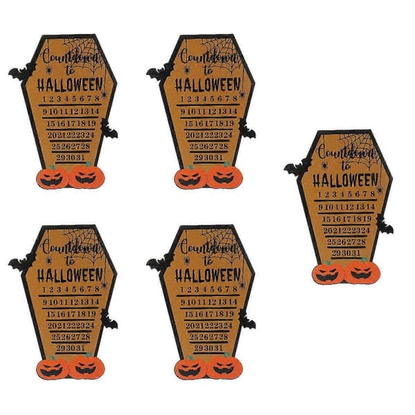 Halloween-adventskalender dekorasjon 5 stk for nedtelling til fest