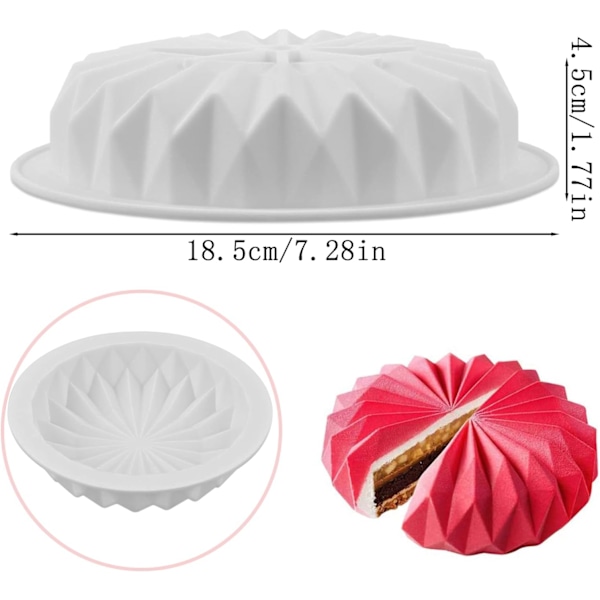 Rund Virvel Tårtform, Fantastisk Dessertkonst Silikon 3D-form, Bakform för Kreativa Bakverk, Lättrengjord Hållbar Non-Stick DIY-bakning