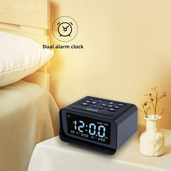 0-100% Dimmer Digital Väckarklocka Radio, Lättanvänd Modern Inredning för Sovrum, Kök, Skrivbord med Stor HD-Display, RGB Färgskiftande