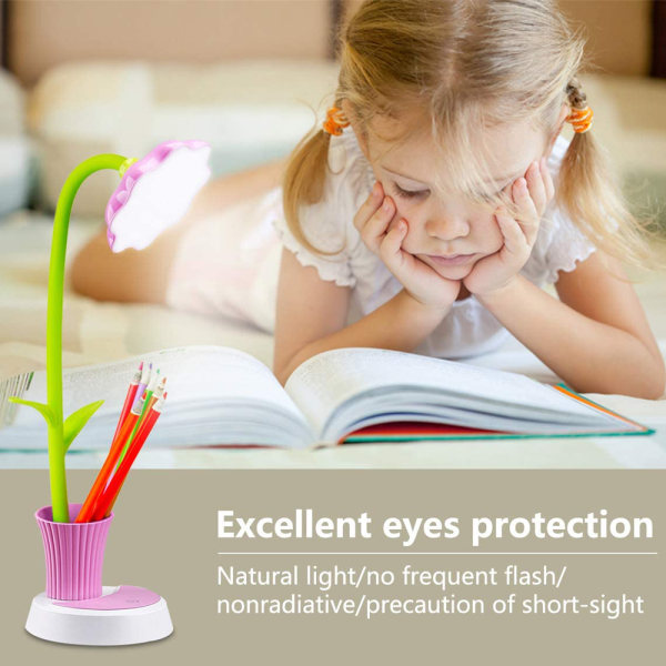 Bordlampe for barn LED Øyebeskyttelse Skrivebordslampe kan dimmes